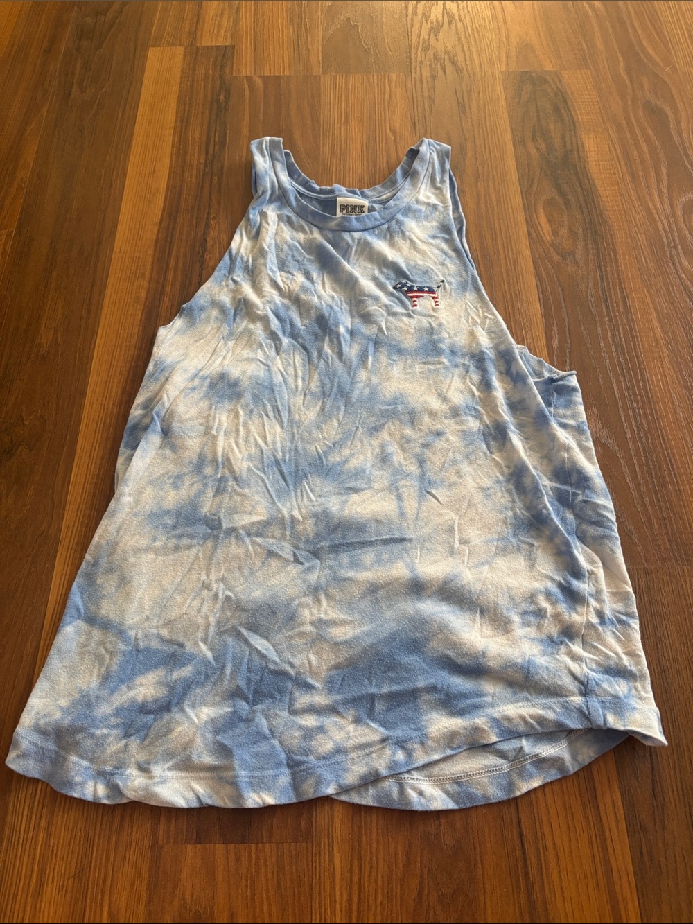 PINK Victoria's Secret Light Blue Tie-Dye Tee